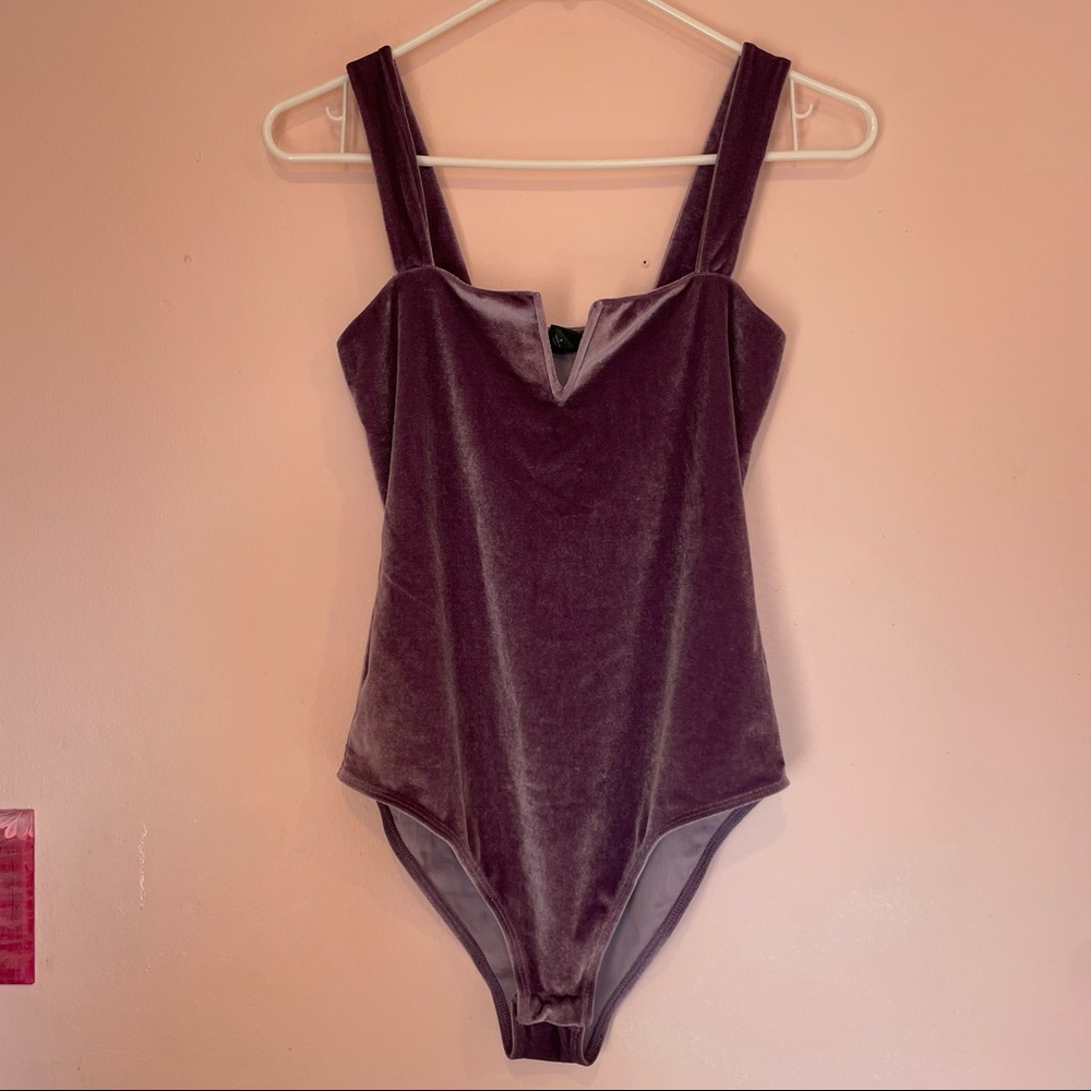 Wild Fable purple velvet body suit